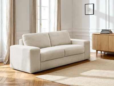 Canapé droit convertible IBIZA ouverture express tissu texturé