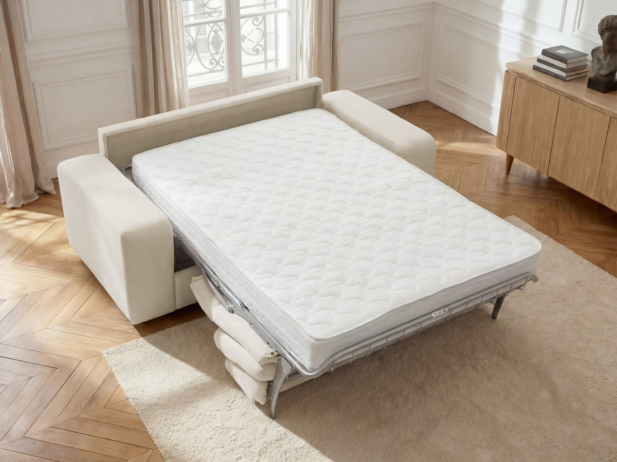 IBIZA slaapbank met snelopeningsmechanisme en structuurstof