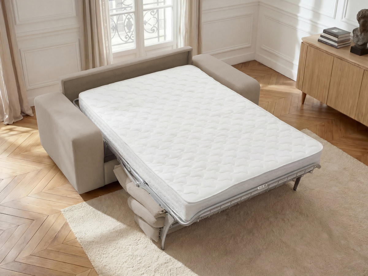 IBIZA slaapbank met snelopeningsmechanisme en structuurstof