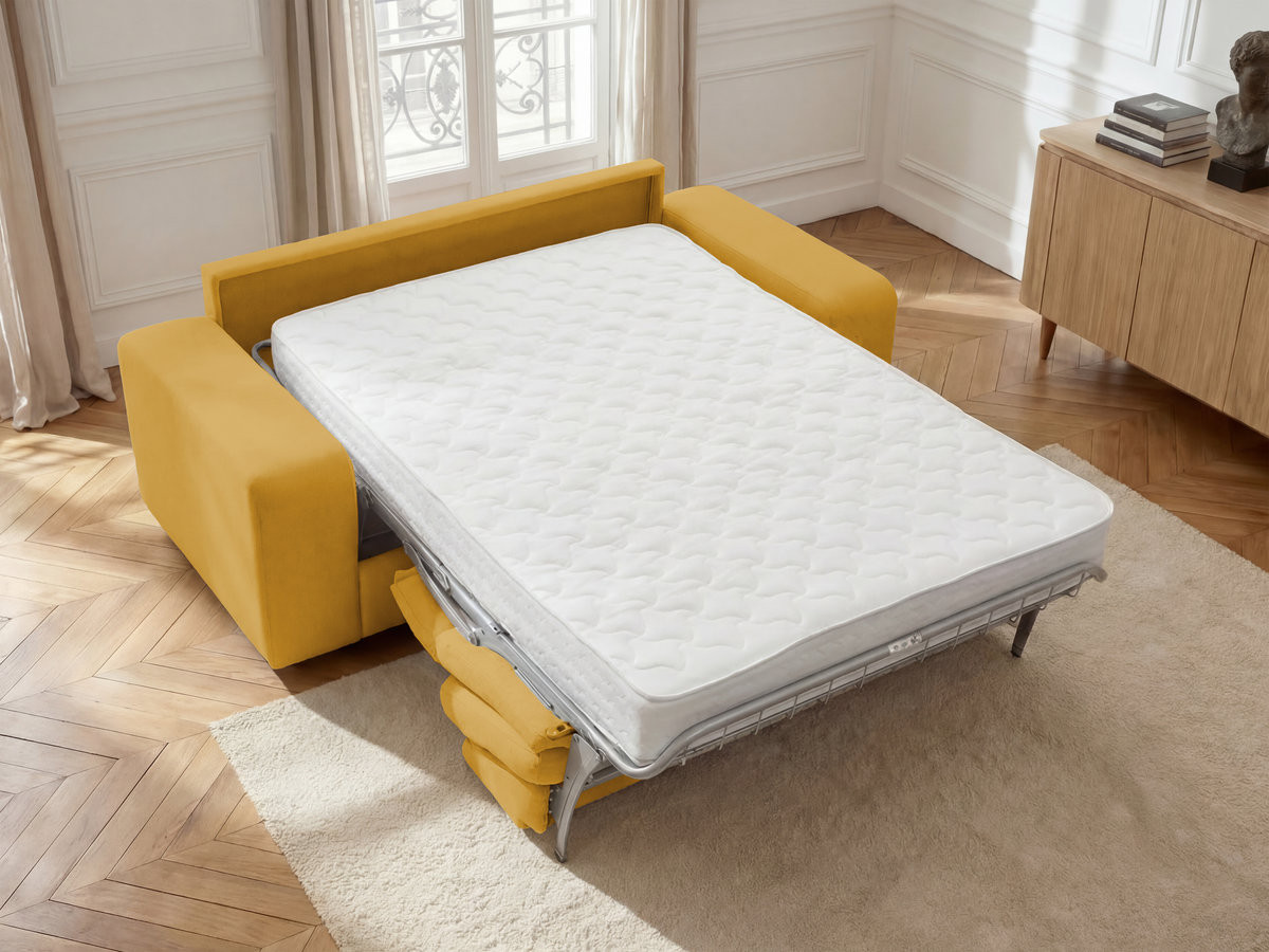 IBIZA slaapbank met snelopeningsmechanisme en structuurstof