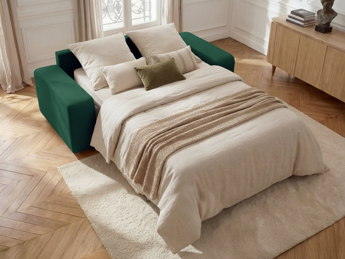 IBIZA slaapbank met snelopeningsmechanisme en structuurstof