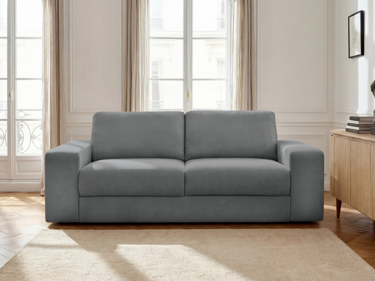 Canapé droit convertible IBIZA texturé gris foncé — vue 4