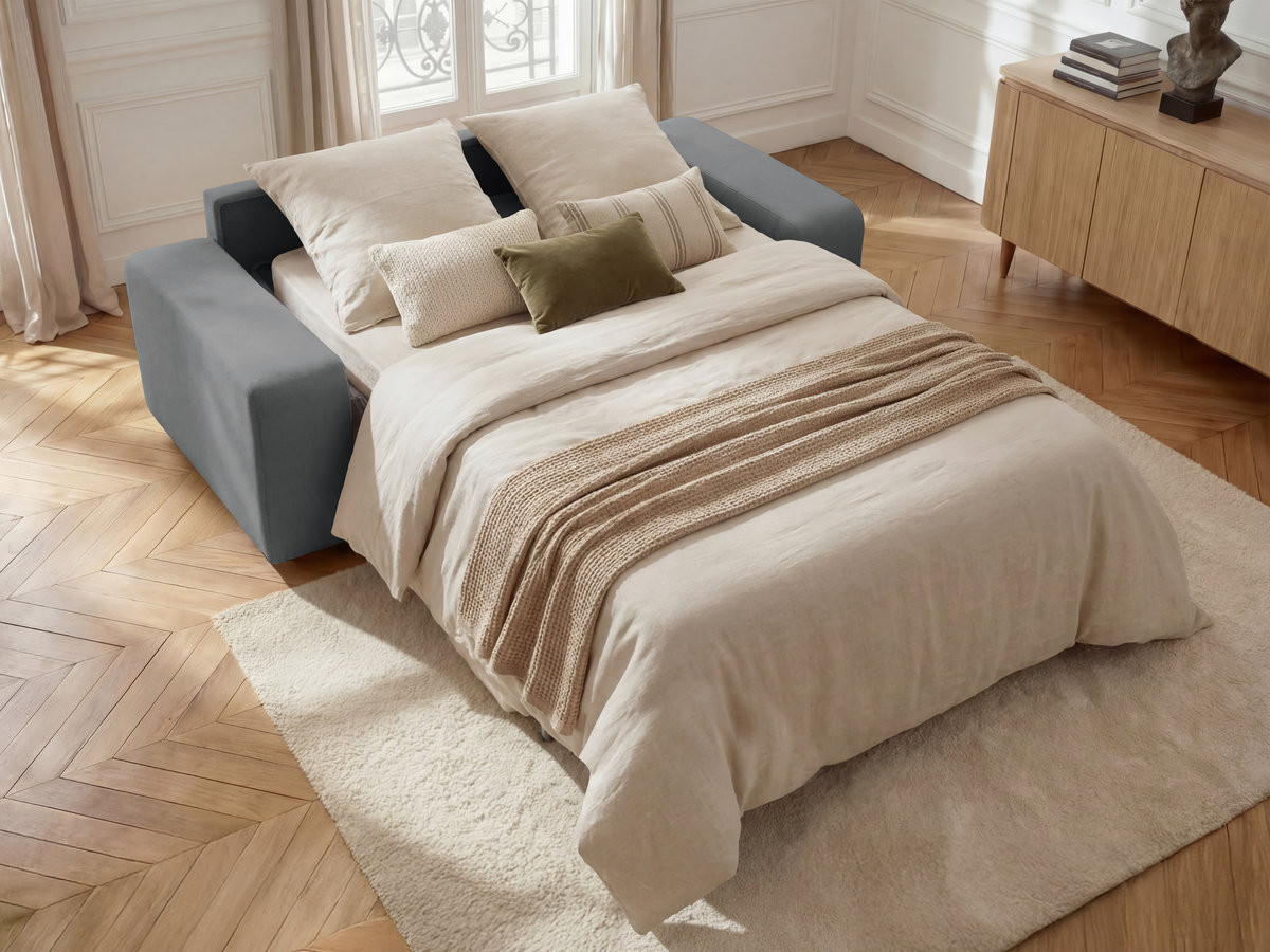 IBIZA slaapbank met snelopeningsmechanisme en structuurstof