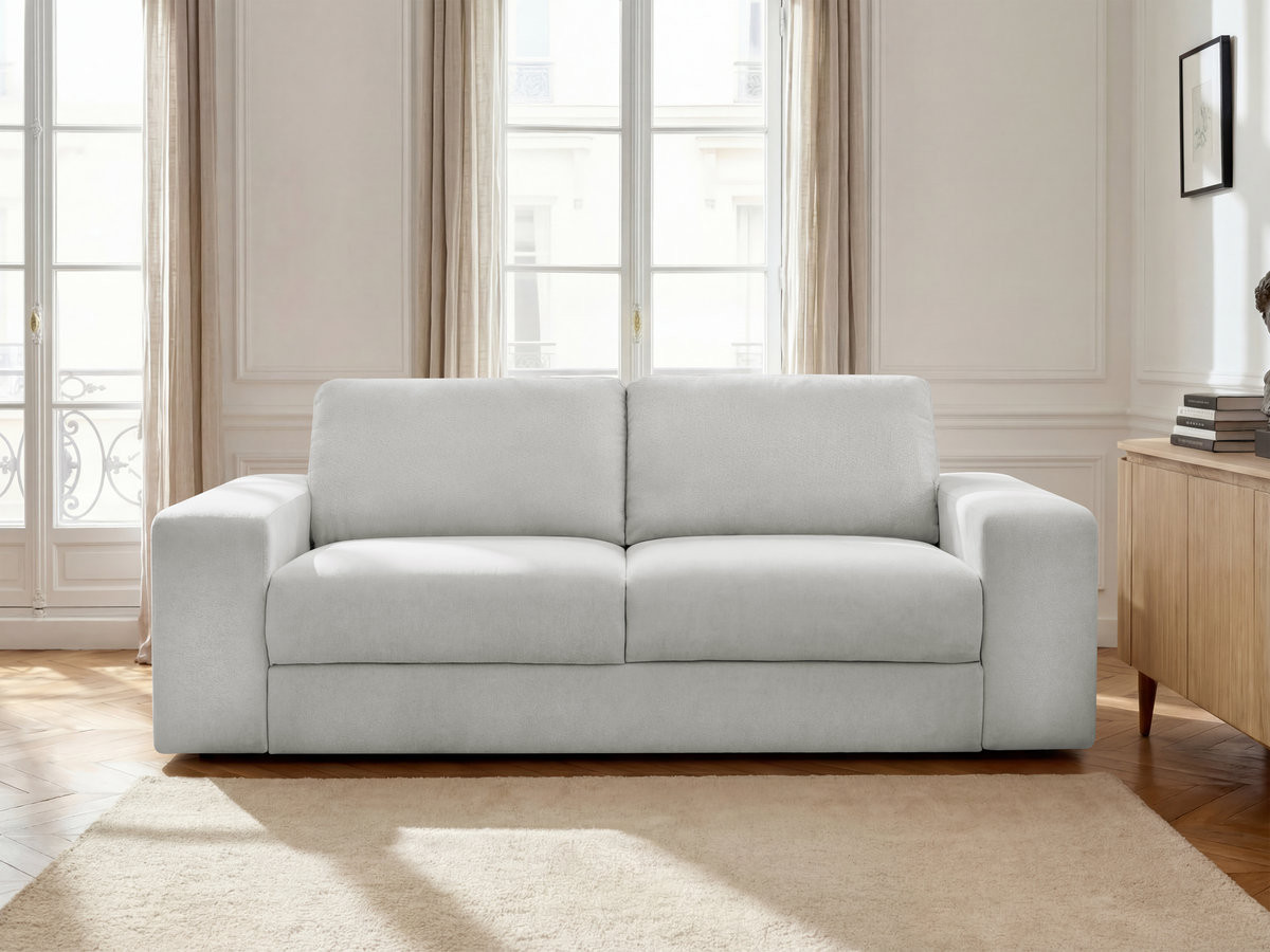 Canapé droit convertible IBIZA texturé gris clair — vue 4