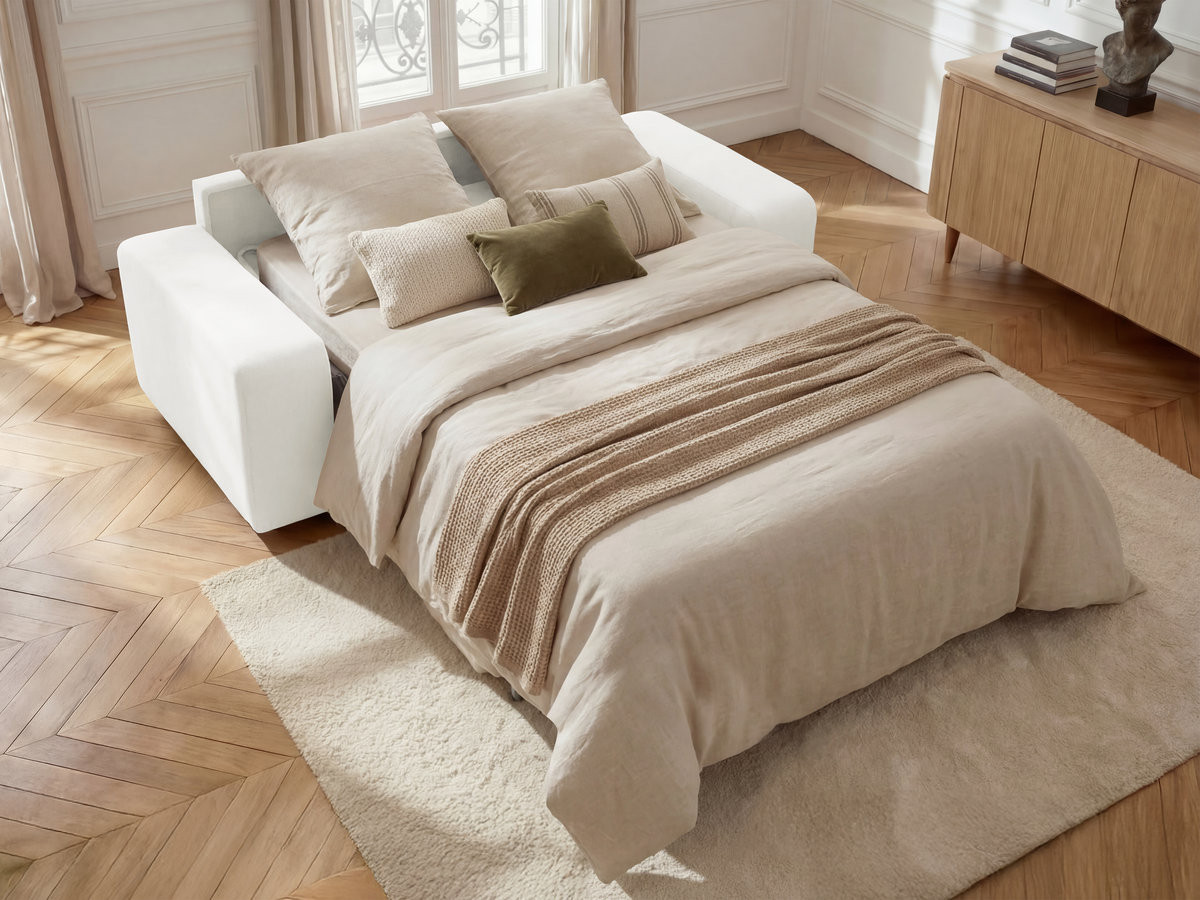 IBIZA slaapbank met snelopeningsmechanisme en structuurstof