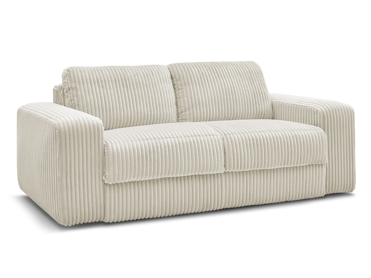 canapé droit convertible ibiza ouverture express velours côtelé de couleur beige