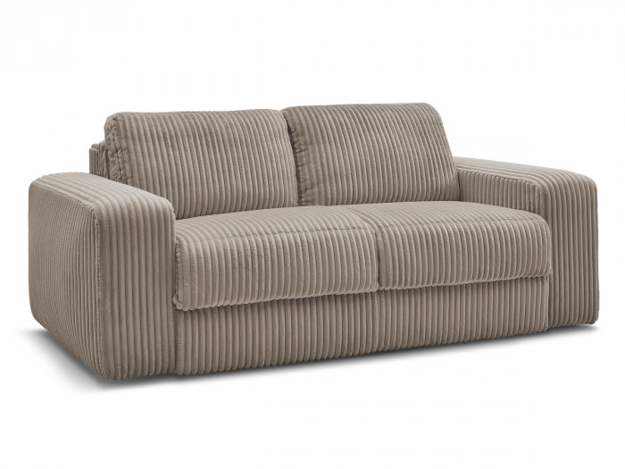 Canapé droit convertible IBIZA ouverture express velours côtelé