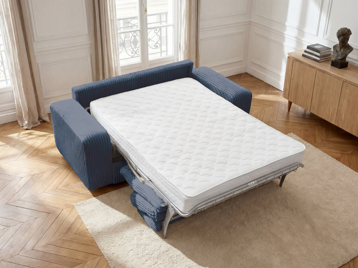 IBIZA slaapbank met snelopeningsmechanisme, corduroy fluweel