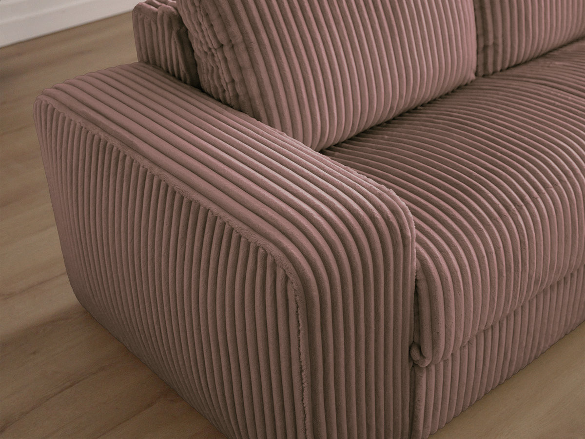 Canapé droit convertible IBIZA ouverture express velours côtelé