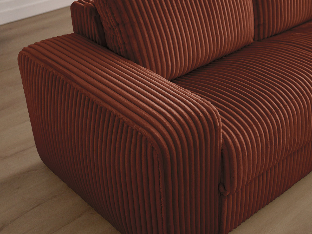 Canapé droit convertible IBIZA ouverture express velours côtelé