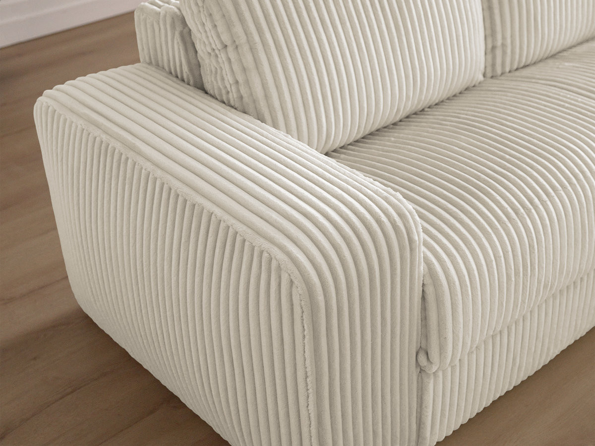 Canapé droit convertible IBIZA ouverture express velours côtelé