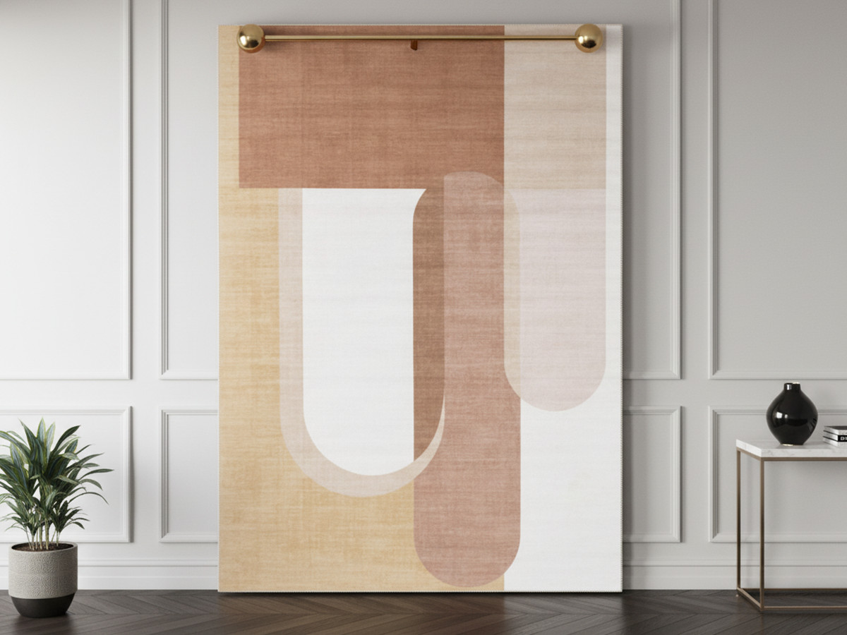 Tapis poils ras NADINE motif abstrait