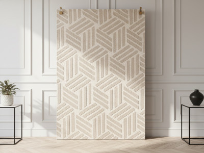 Tapis poils ras OSTARA motif géometrique