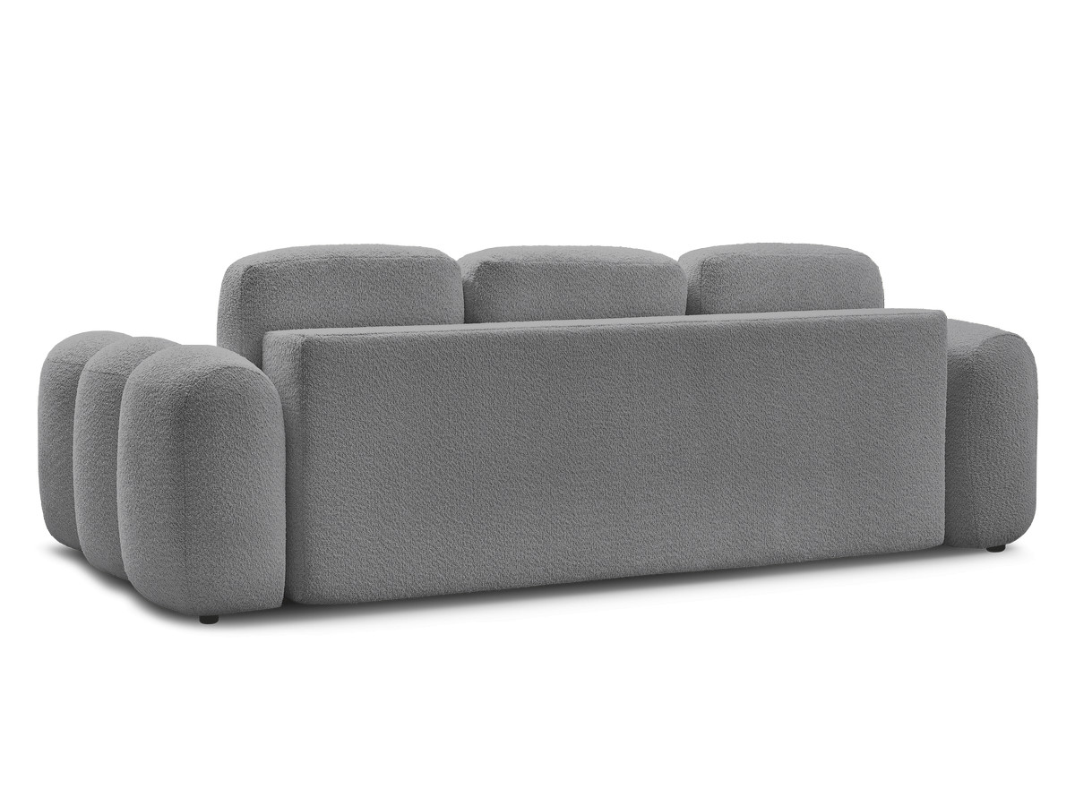 Canapé droit convertible coffre 3 places MONTAIGNE tissu bouclette