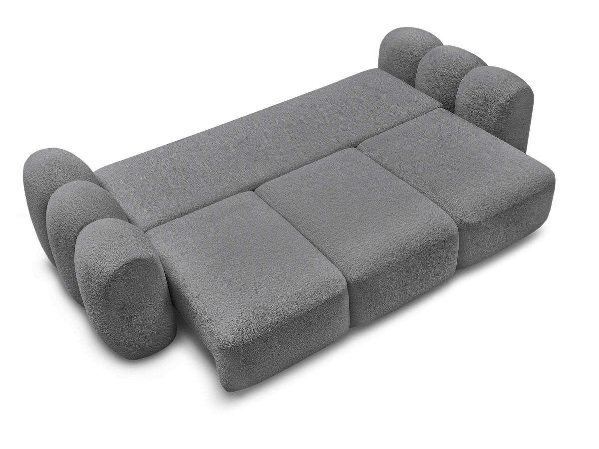 Canapé droit convertible coffre 3 places MONTAIGNE tissu bouclette