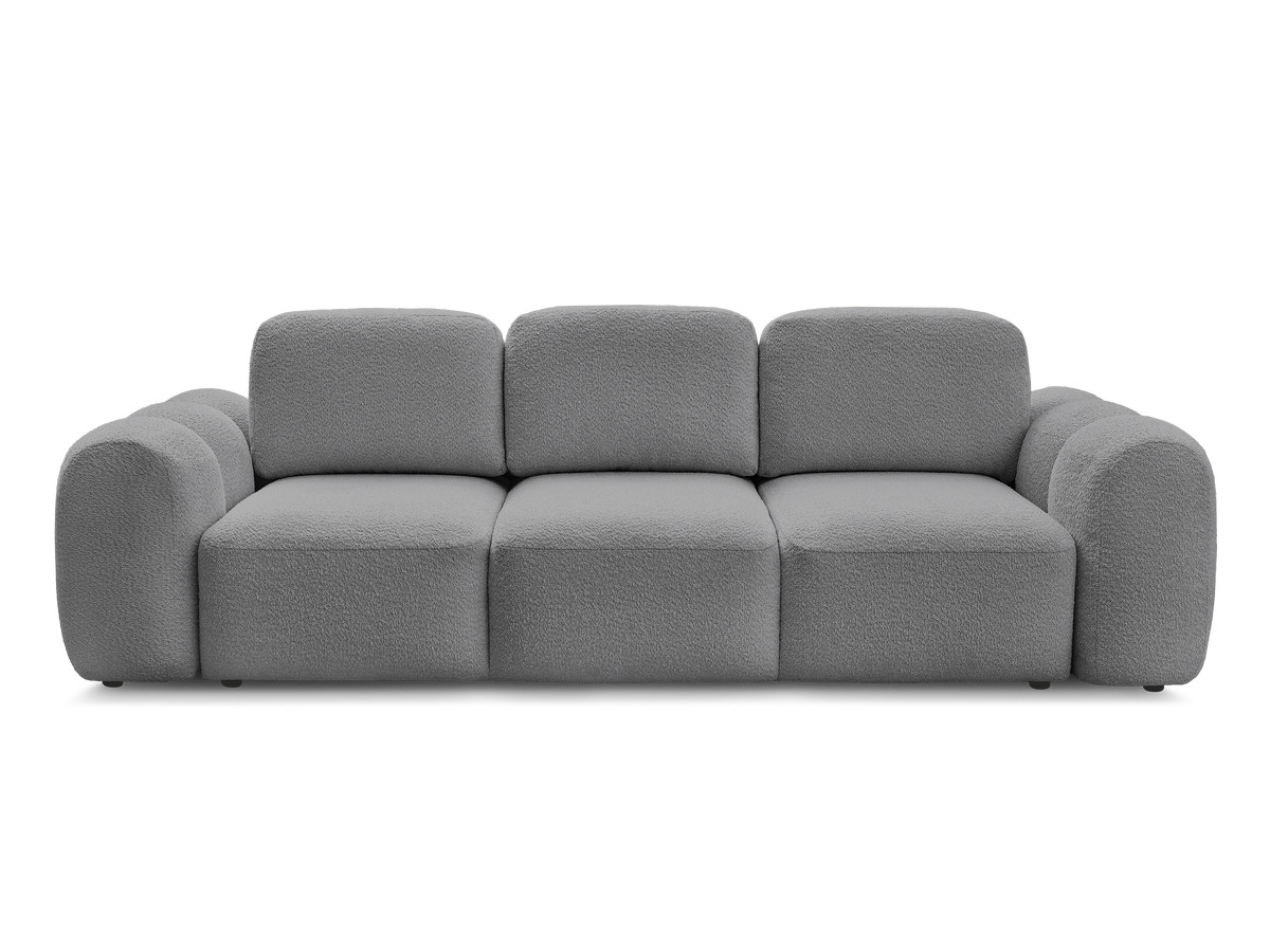 Canapé droit convertible coffre 3 places MONTAIGNE tissu bouclette