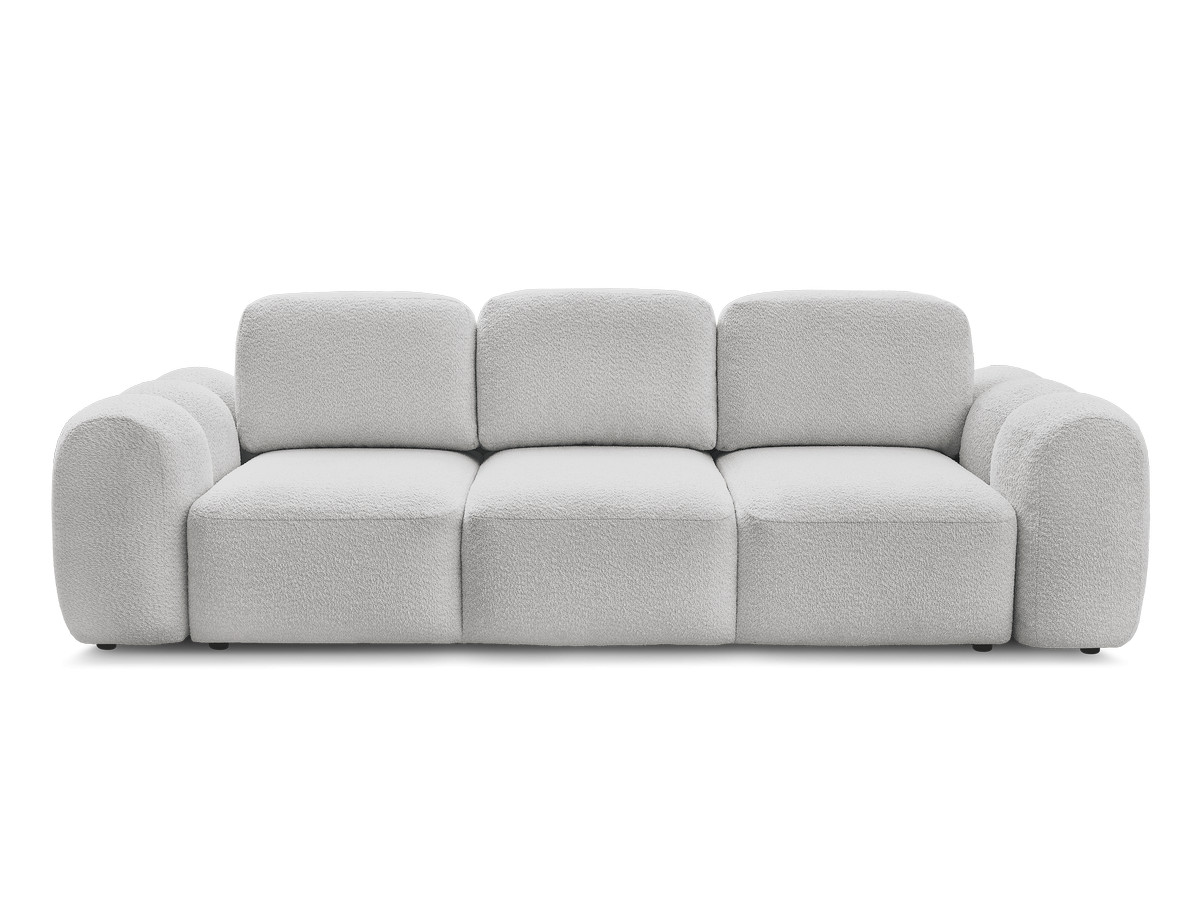 Canapé droit convertible coffre 3 places MONTAIGNE tissu bouclette