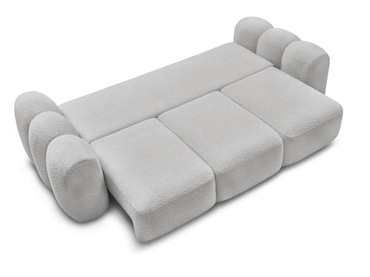 Canapé droit convertible coffre 3 places MONTAIGNE tissu bouclette