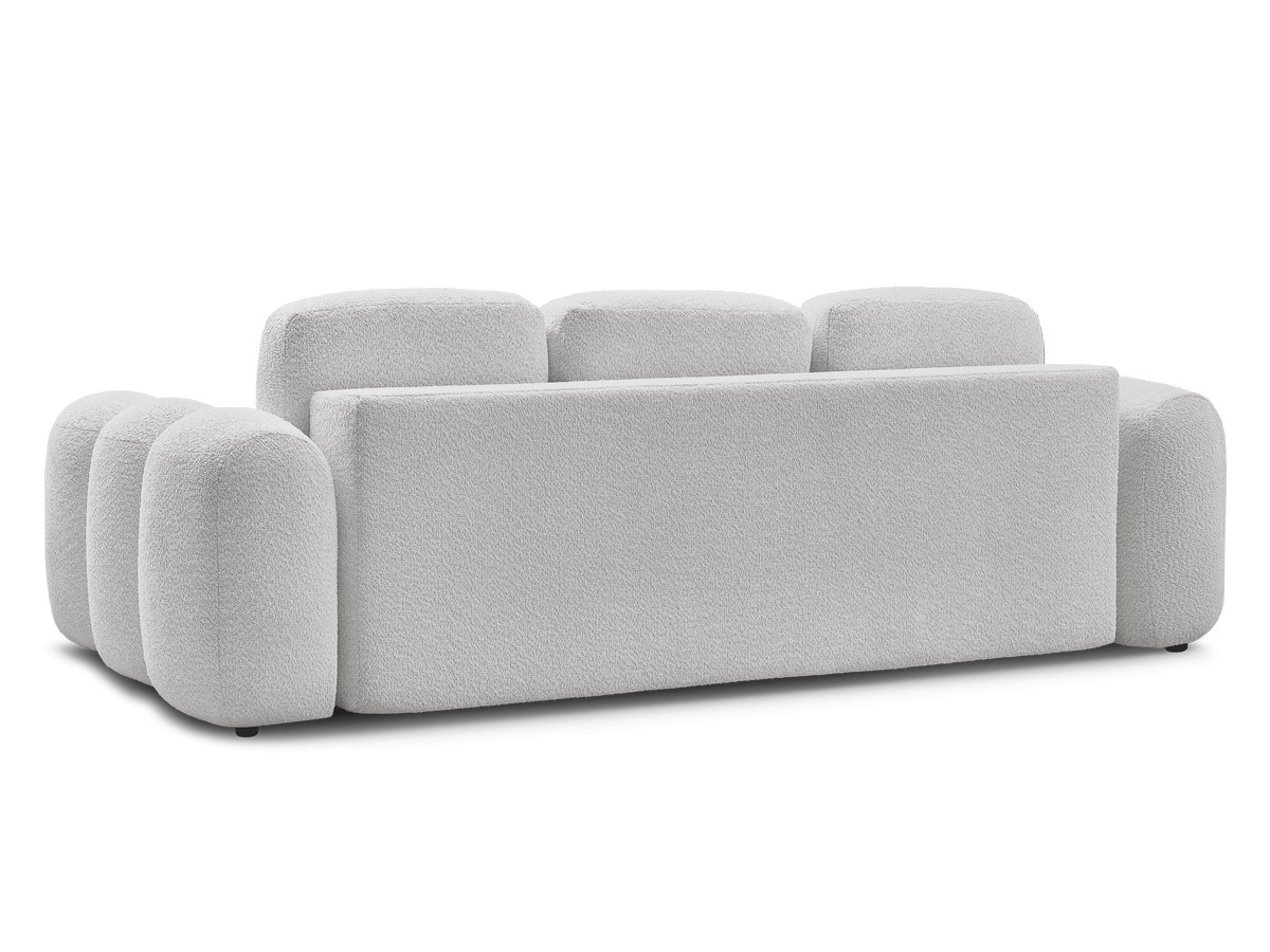 Canapé droit convertible coffre 3 places MONTAIGNE tissu bouclette
