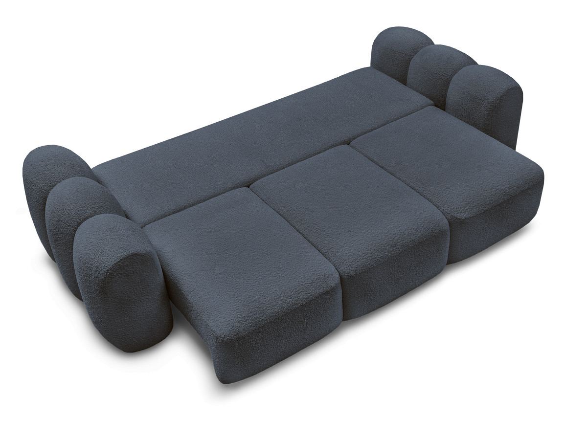 Canapé droit convertible coffre 3 places MONTAIGNE tissu bouclette