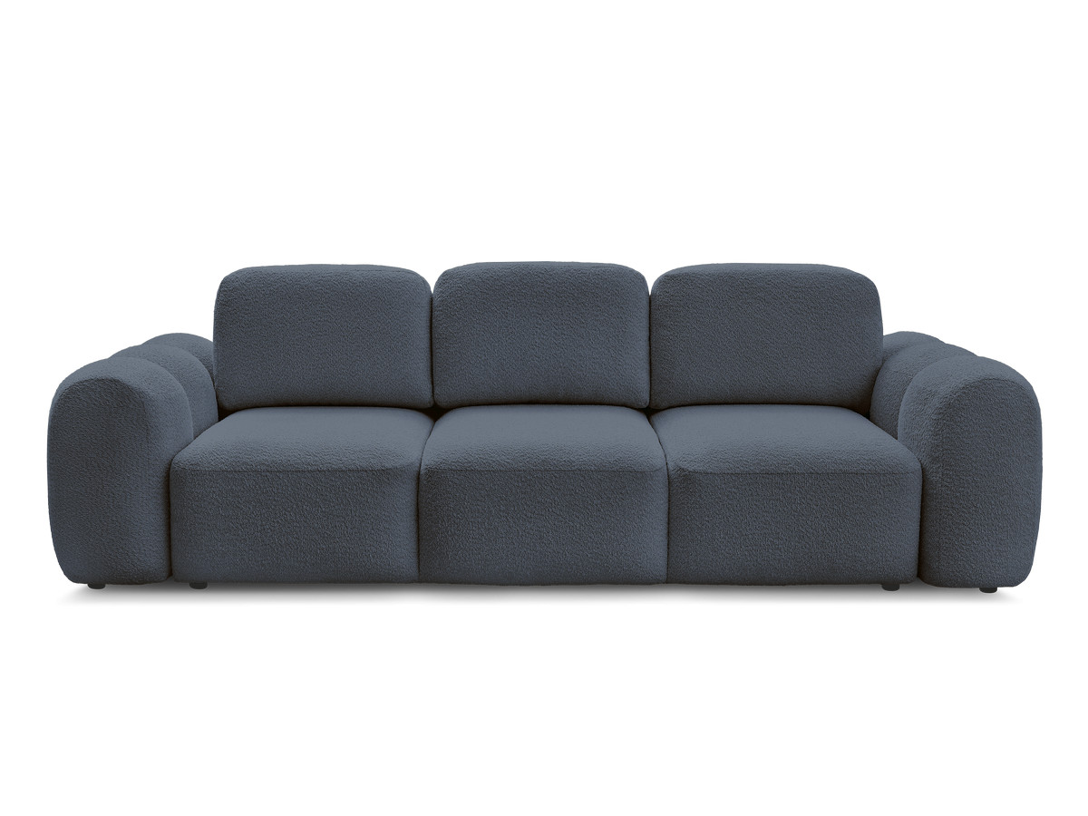 Canapé droit convertible coffre 3 places MONTAIGNE tissu bouclette