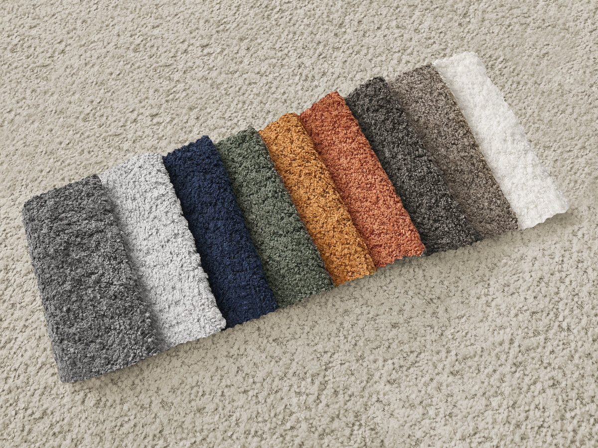 Chauffeuse 1 place avec accoudoir pour canapé modulable AZRA tissu bouclette