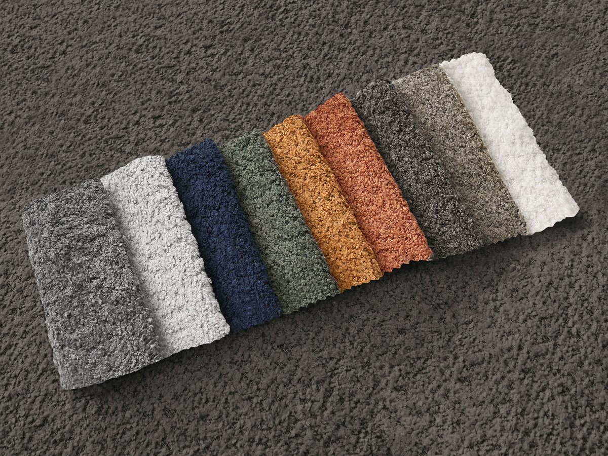 Chauffeuse 1 place avec accoudoir pour canapé modulable AZRA tissu bouclette