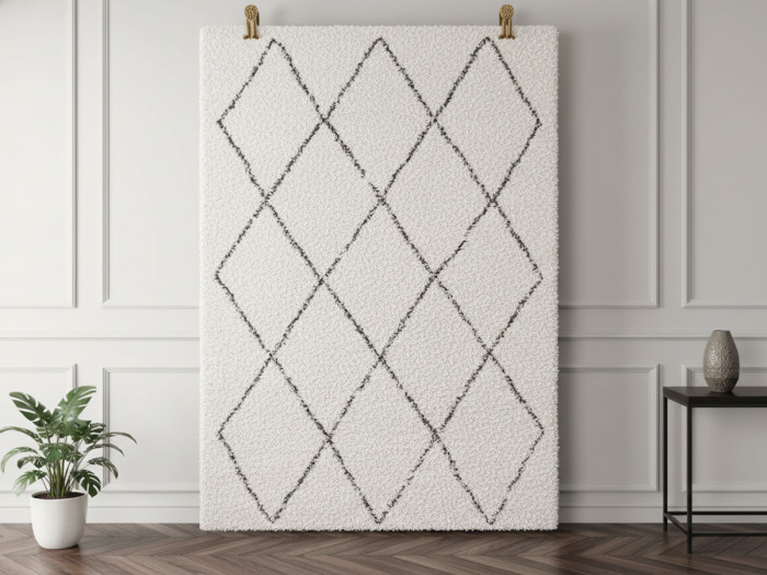 Tapis poils longs RENAUD motifs graphiques