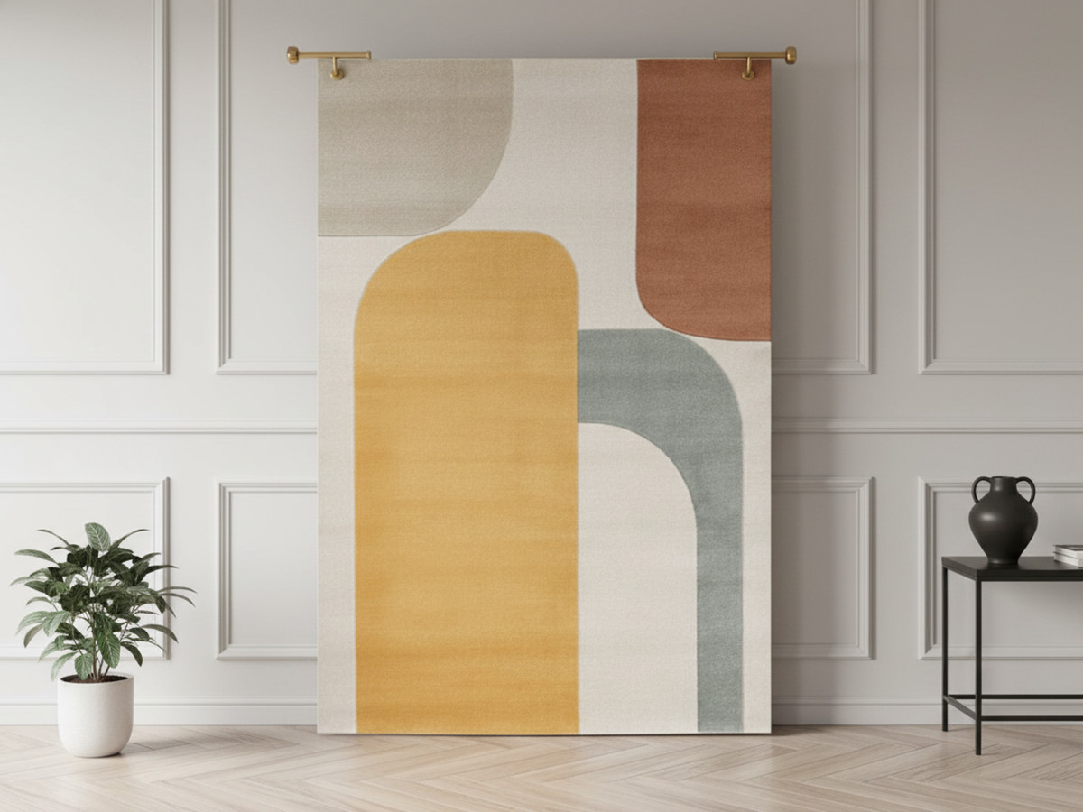 Tapis poils courts ROBIN motif abstrait Tapis poils courts ROBIN motif abstrait