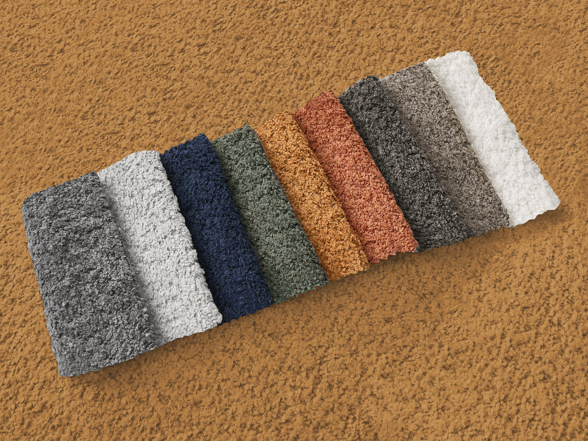 Chauffeuse 1 place avec accoudoir pour canapé modulable AZRA tissu bouclette