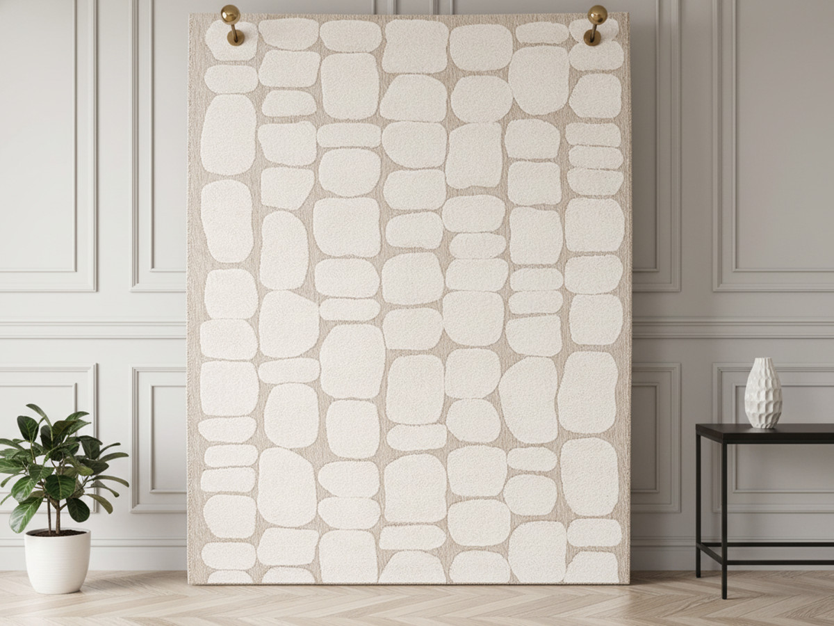 Tapis poil ras ROKU motif abstrait