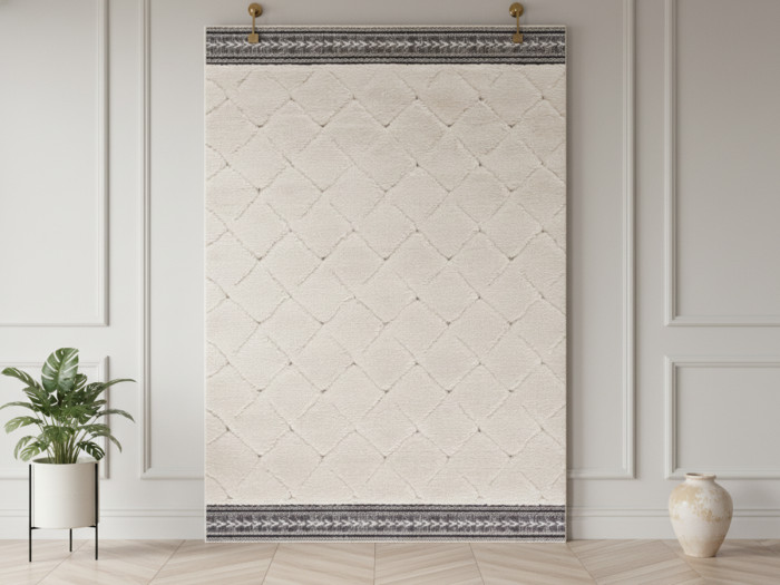 Tapis poils ras ROMAIN motif graphique