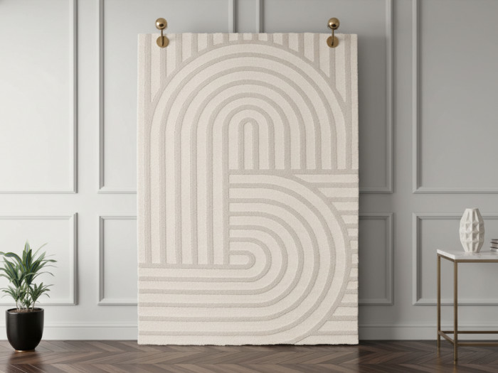Tapis poils ras SHYLO motif géométrique