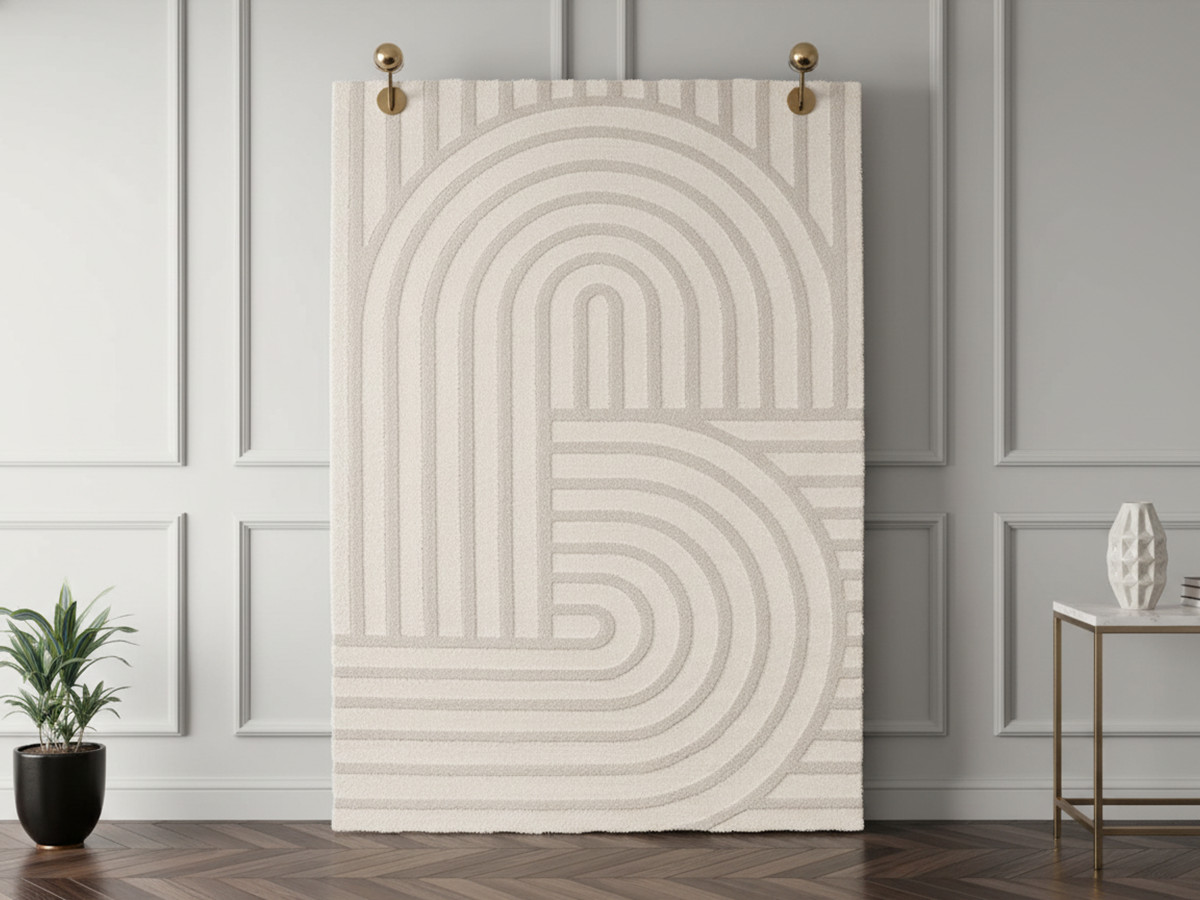 Tapis poils ras SHYLO motif géométrique