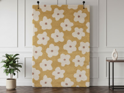 Tapis poils courts SUZY motif fleur