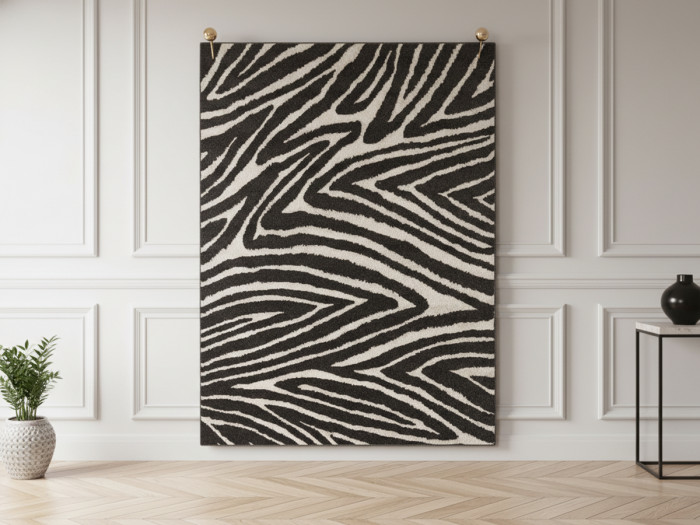 Tapis poils ras ZAYN motif abstrait