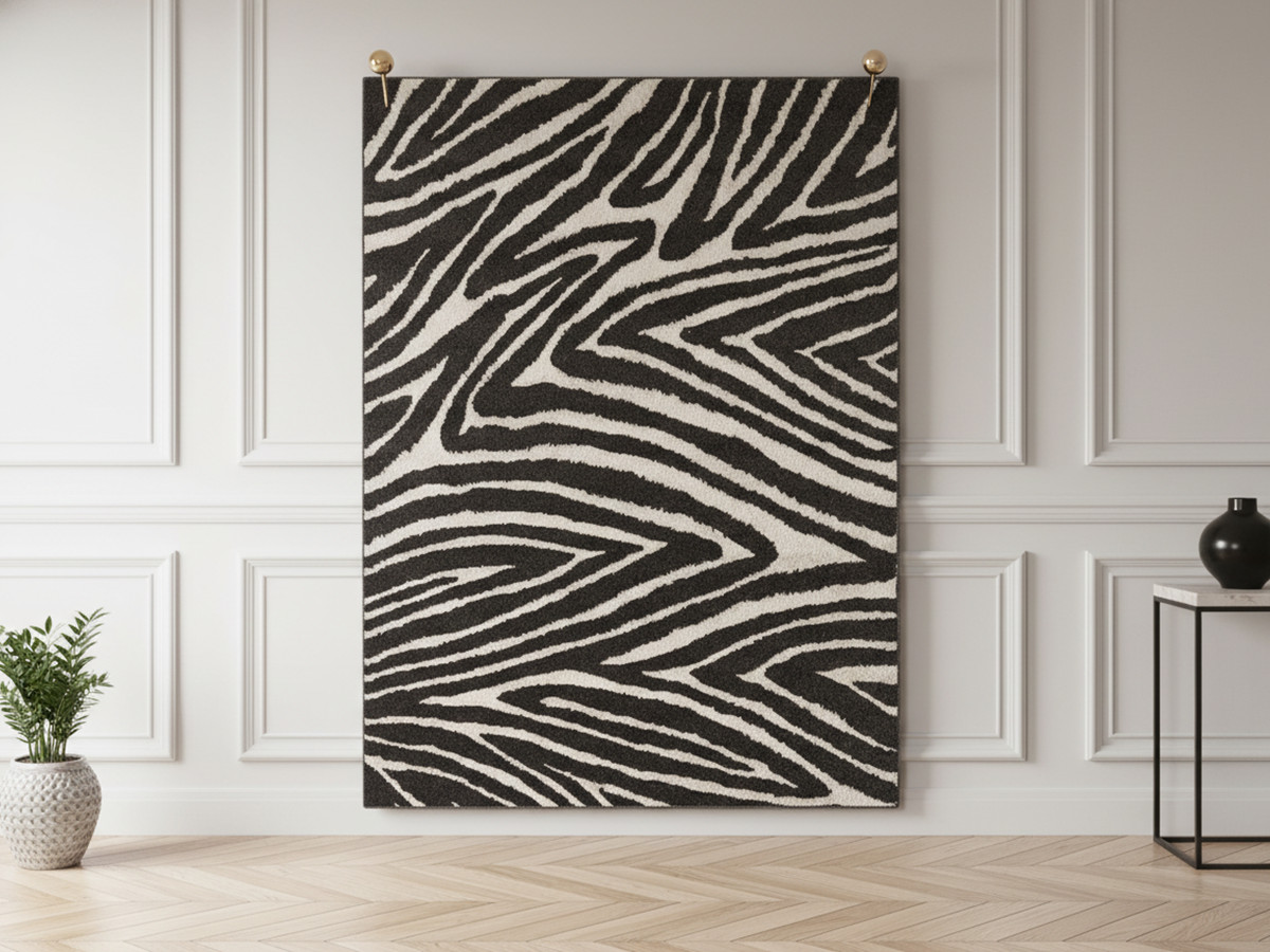 Tapis poils ras ZAYN motif abstrait