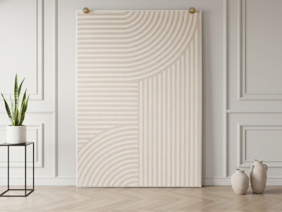 Tapis poils ras ANNIE motif abstrait