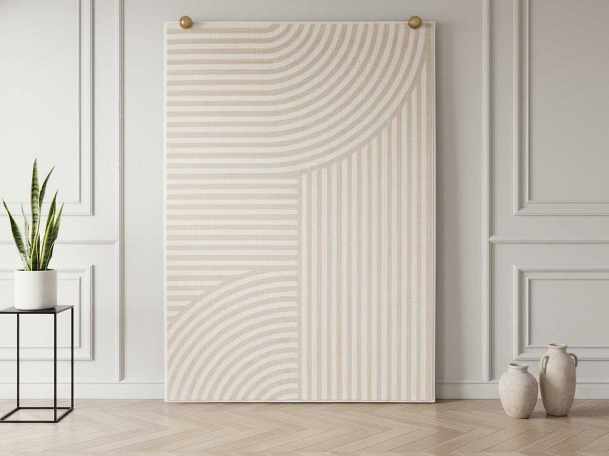 Tapis poils ras ANNIE motif abstrait