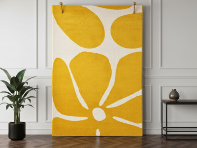 Tapis poils longs LYDIA motif floral