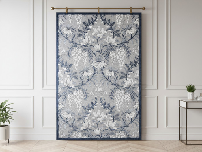 Tapis poils ras REBECCA motif vintage