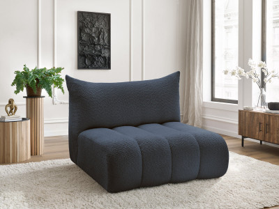 Chauffeuse 2 places sans accoudoir pour canapé modulable AZRA tissu bouclette