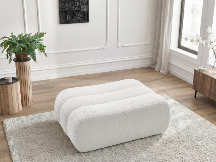 Pouf AZRA tissu bouclette
