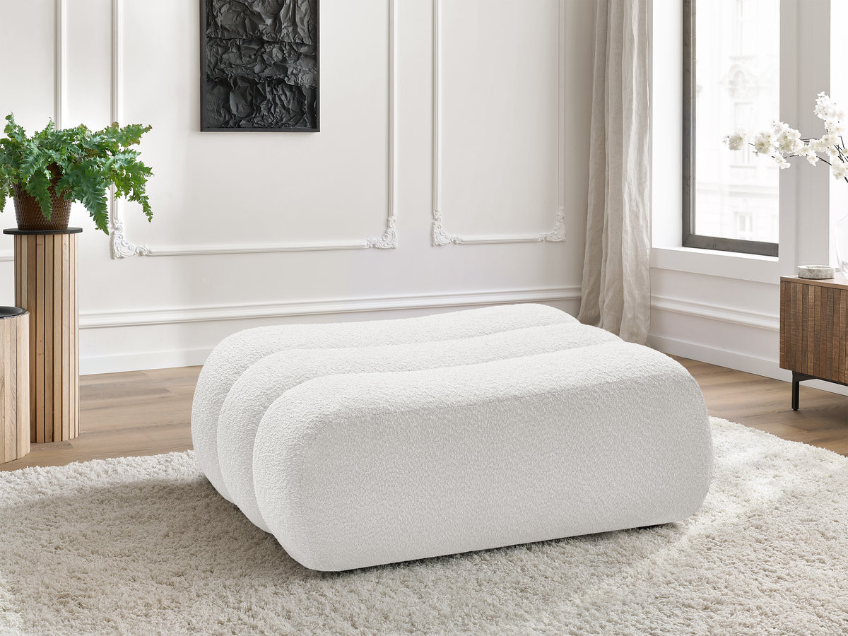Pouf AZRA bouclette blanc — vue 4