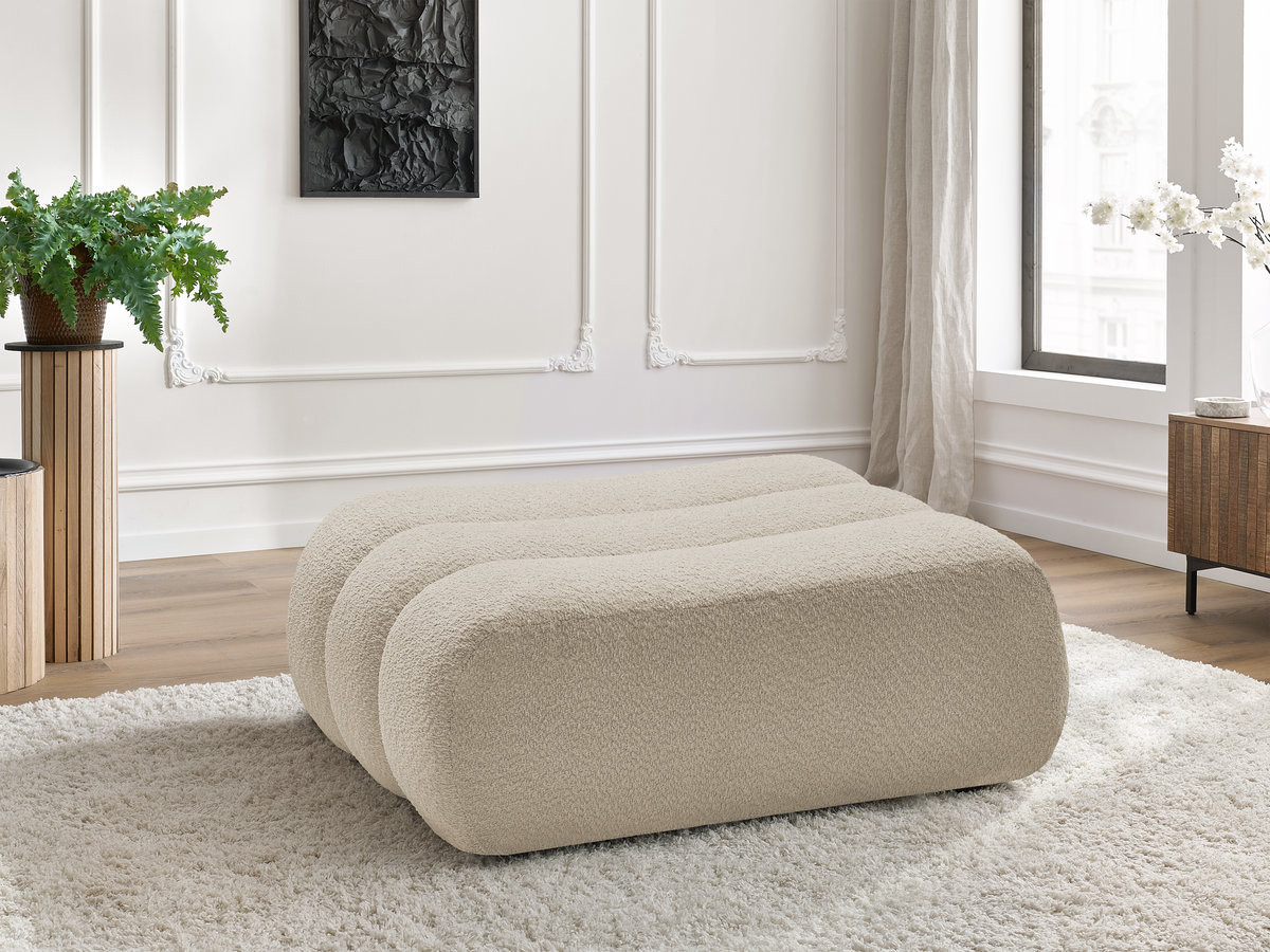 Pouf AZRA bouclette beige — vue 4