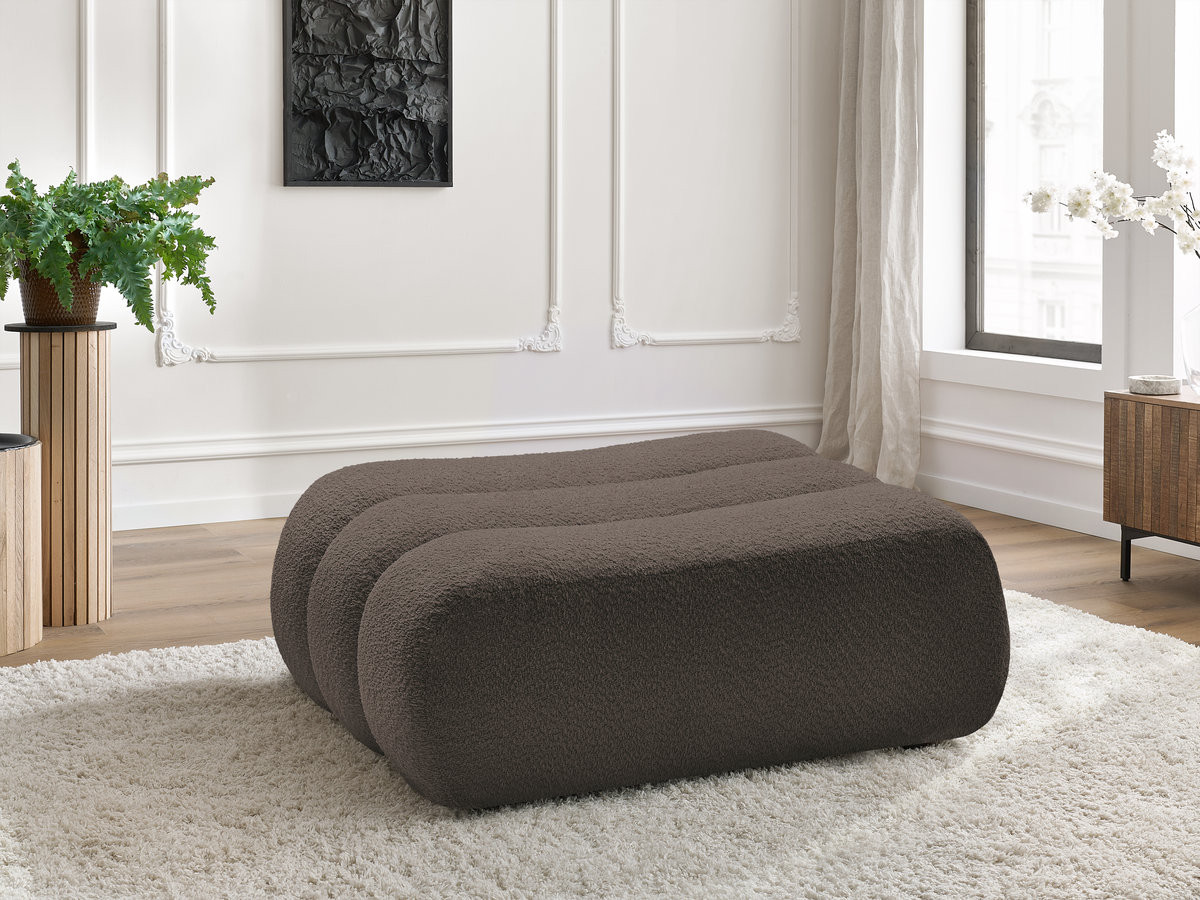 Pouf AZRA bouclette marron — vue 4