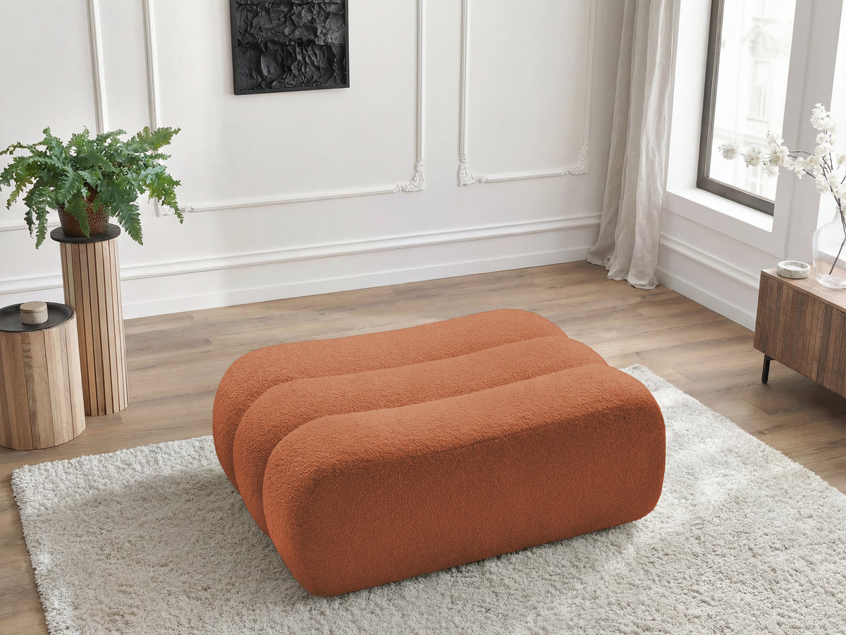 Pouf AZRA tissu bouclette