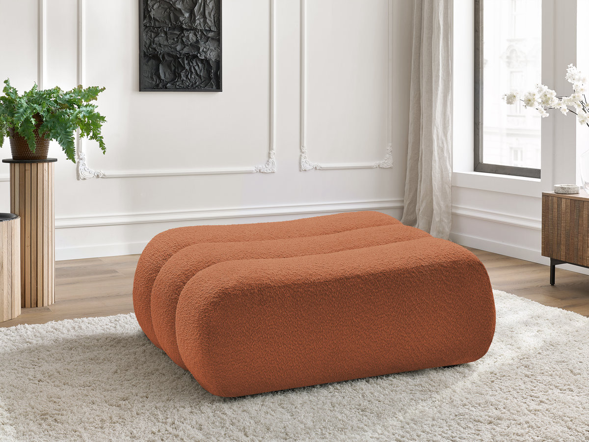 Pouf AZRA bouclette orange — vue 4