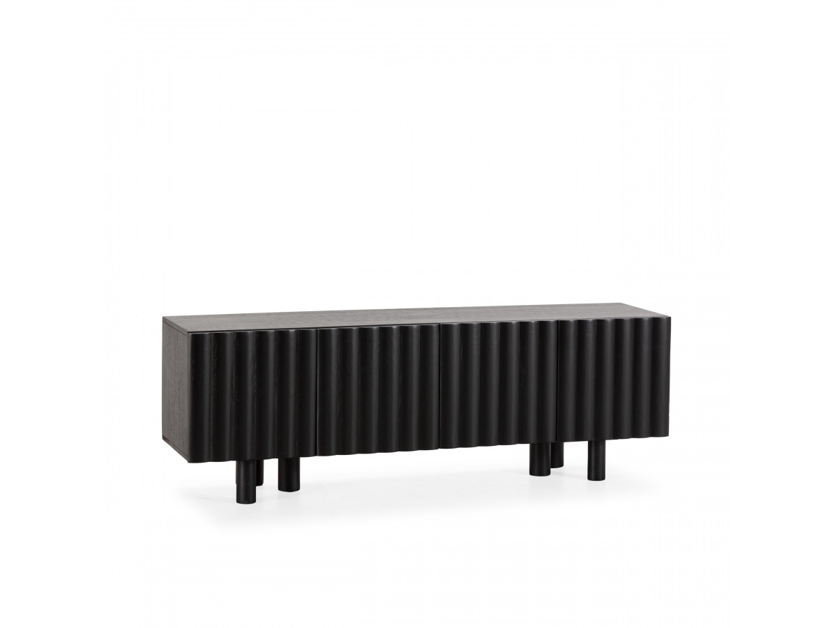 Meuble TV 4 portes 160 cm GABRIEL bois massif de manguier