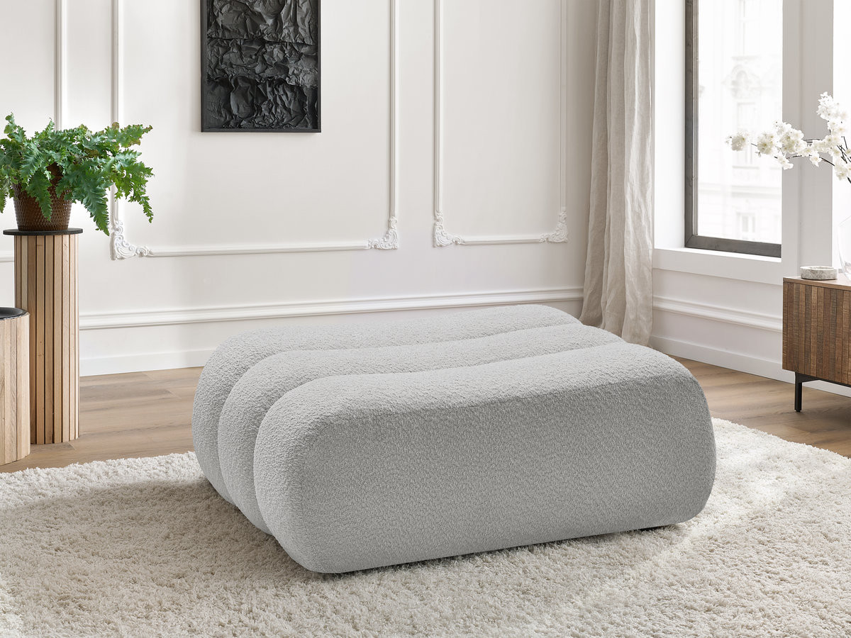 Pouf AZRA bouclette gris clair — vue 4